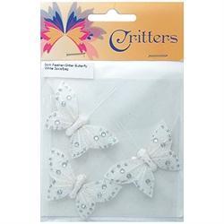 5cm Feather Glitter Butterfly (available in 6 colours)